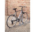 Lot de 2 ranges vélos platine pour 4 vélos Tube Ø 40 mm + peinture poudre époxy grise Platine Ø152mm, ép. 5mm et trous de fixation Ø9mm  MODELE ROND