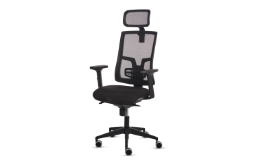 Silla de dirección ergonómica Fellowes Eleganza Plus con cabecera y reposabrazos