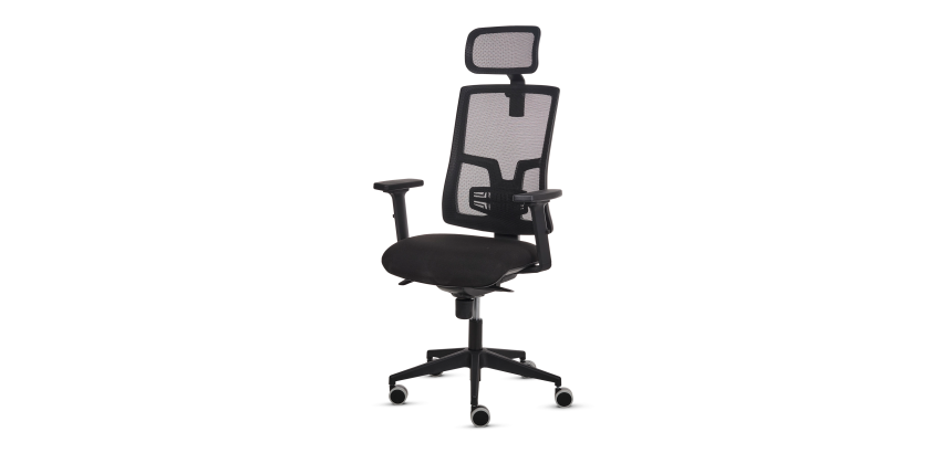 Silla de dirección ergonómica Fellowes Eleganza Plus con cabecera y reposabrazos