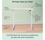 Bureau assis-debout électrique - compact 120 x 70cm - Blanc - Leitz Ergo