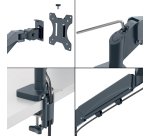 Brazo dual para monitor y portátil Ergo SpaceSaving, gris oscuro
