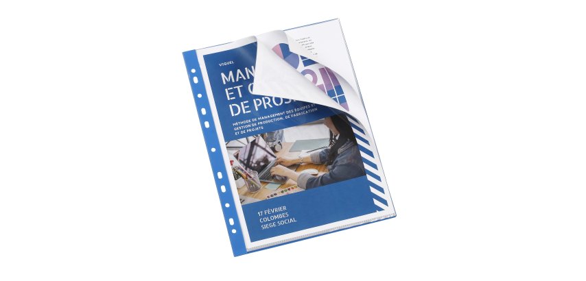 Protège-documents Viquel polypropylène A4 20 pochettes - 40 vues couleur bleu