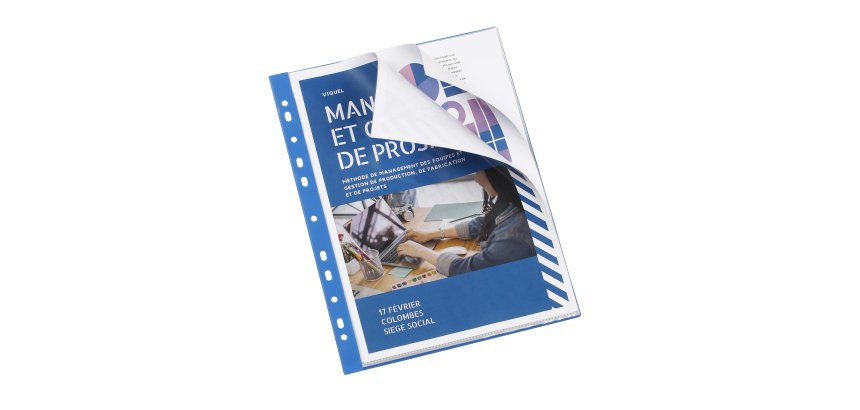 Protège-documents Viquel polypropylène A4 20 pochettes - 40 vues couleur bleu