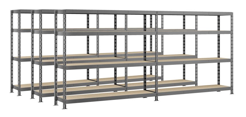 Rayonnage MODULO - Jeu 3 étagères Rack - 8 plateaux