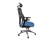 Fauteuil de bureau ergonomique FUTURA 4S PLUS tissu et maille, avec accoudoirs 4D et appui-tête, mécanisme synchrone, pieds noirs