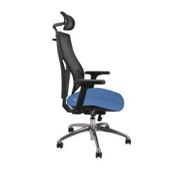 Fauteuil de bureau ergonomique FUTURA 4S PLUS tissu et maille, avec accoudoirs 4D et appui-tête, mécanisme synchrone, pieds noirs