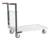 Chariot modulaire grillagé 1 dossier plateau bois 1000 x 600 mm 250 kg
