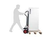 Diable dépalettiseur acier 250 kg bavette coulissante 440 x 250 mm roue  caoutchouc