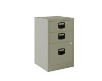 Cajonera monoblock-montada PFA3 Bisley 2 cajones personales, 1 cajón archivo. Fija 40cm - Gris claro - Gris claro RAL 7035
