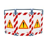 Barrière d'intervention PVC - 3 vantaux - logo ATTENTION DANGER - Rouge