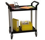 Desserte 2 plateaux plastique 250 kg 680 x 450 mm roue TPE