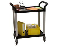 Desserte 2 plateaux plastique 250 kg 680 x 450 mm roue TPE