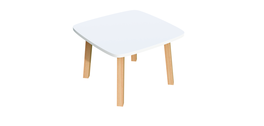 Table basse Woody H.40 x L.60 x P.60 cm piètement bois massif