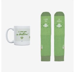 Kit Taza + Calcetines "I love you so matcha" talla 42-46