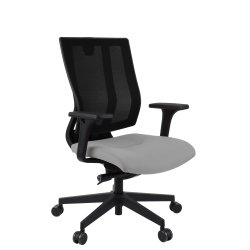 Fauteuil de bureau ergonomique MAXPRO, tissu et maille, avec accoudoirs 2D, mécanisme synchrone, pieds aluminium