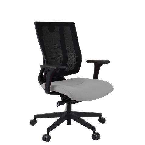 Fauteuil de bureau ergonomique MAXPRO, tissu et maille, avec accoudoirs 2D, mécanisme synchrone, pieds aluminium