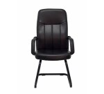 Fauteuil visiteur Villa - piétement luge sur patin - similicuir noir