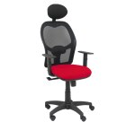 Alocén chair in black mesh, adjustable armrests, fixed headrest, Bali seat