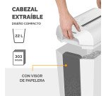 Destructora Trituradora de documentos Fellowes LX65 corte en partículas 11,5L P-4 blanca