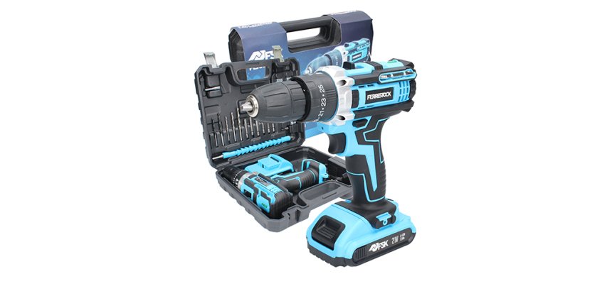 Taladro percutor 21V 1,5 AH FSK 25 piezas