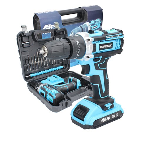 Taladro percutor 21V 1,5 AH FSK 25 piezas