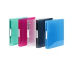 Classeur 4 anneaux plastifié Viquel Propyglass Viquel A4Maxi - Dos 4 cm - couleurs translucides assorties