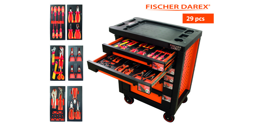 Servante équipée de 29 outils avec 6 modules