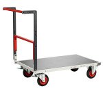 Chariot pliable plateau tôle galvanisée 400 kg 850 x 500 mm roue caoutchouc