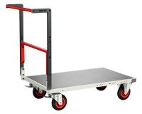 Chariot pliable plateau tôle galvanisée 400 kg 850 x 500 mm roue caoutchouc