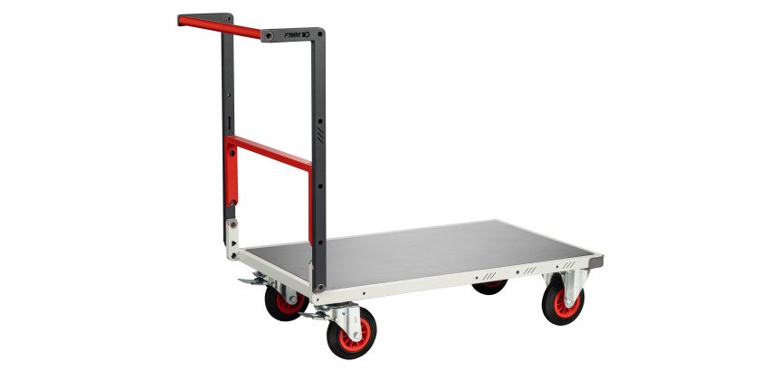 Chariot pliable plateau tôle galvanisée 400 kg 850 x 500 mm roue caoutchouc
