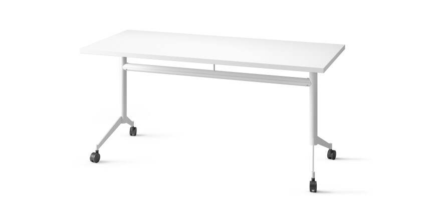 Table de réunion rabattable à roulettes POLLY - plateau profondeur 70cm