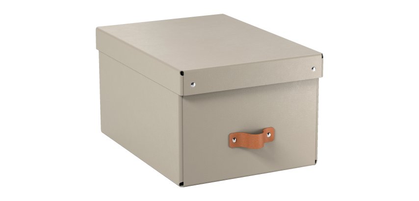 Caja de almacenamiento Leitz Puro con tapa, mediana, 17L, cartón 100% reciclado, paquete de 2 - Beige - 17