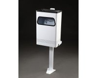 Papelera cenicero blanca basculante suelo 25L Dahi