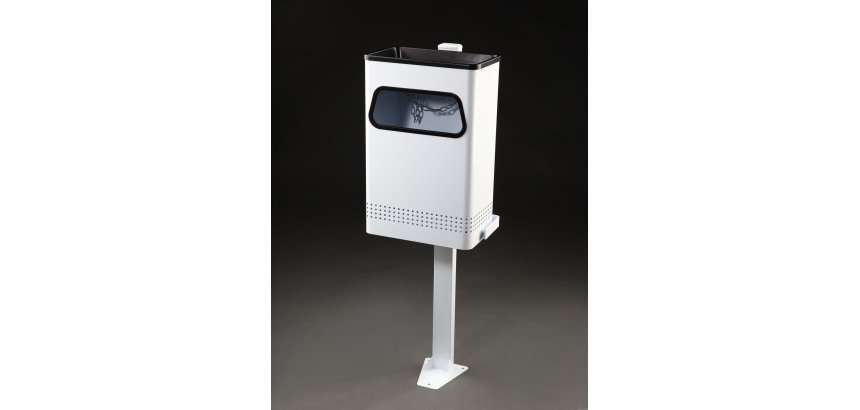 Papelera cenicero blanca basculante suelo 25L Dahi