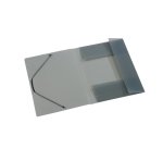 Chemise à élastique 3 rabats plastique Viquel Propyglass 24 x 32 – fumé translucide