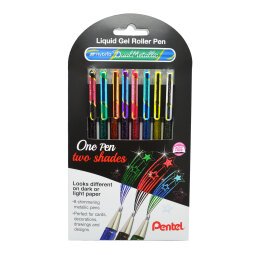 Estuche 8 unidades del bolígrafo Dual Metallic de tinta de gel Pentel