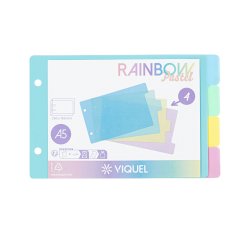 Intercalaires 4 Positions A5 - VIQUEL RAINBOW PASTEL - couleurs assorties