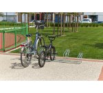 Râtelier sur 2 niveaux cote à cote pour 5 vélos