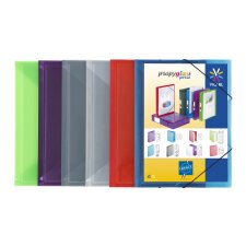 Chemise à élastique 3 rabats polypropylène personnalisable Viquel Propyglass 23 x 32 cm - dos 1,5 cm – couleurs assorties