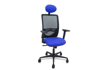 Silla de oficina Zulema con reposabrazos 2D y cabecera
