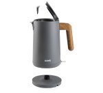 DOMO Bouilloire 'Wood You' - 1,7 L - gris mat