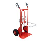 Diable porte-chaises acier 250/70 kg bavette réglable poignée à garde roue pneumatique