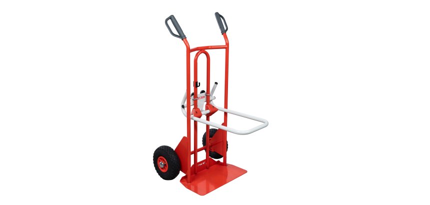 Diable porte-chaises acier 250/70 kg bavette réglable poignée à garde roue pneumatique