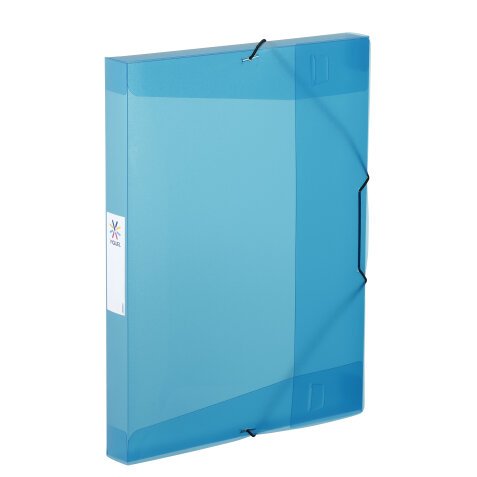 Boîte de classement plastique Viquel Coolbox 25 x 33 - format A4 dos 3 cm - translucide bleu