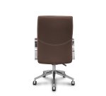 Sillón confidente Ergo540CS sincro similpiel marron base cromo ruedas cromadas