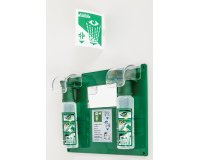 Station oculaire murale de 2 flacons de 250 ml de solution oculaire stérile
