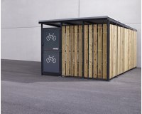Abri vélo sécurisé Modèle 3x5m Modèle tôle/bois