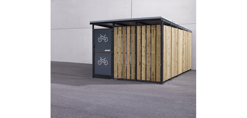 Abri vélo sécurisé Modèle 3x5m Modèle tôle/bois