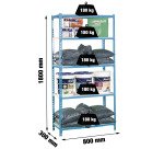 Estantería Simon Rack simonclick mini 5/300 azul/blanco 180x80x30