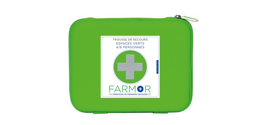 Trousse de secours Espaces verts 4/6 personnes en PU vert